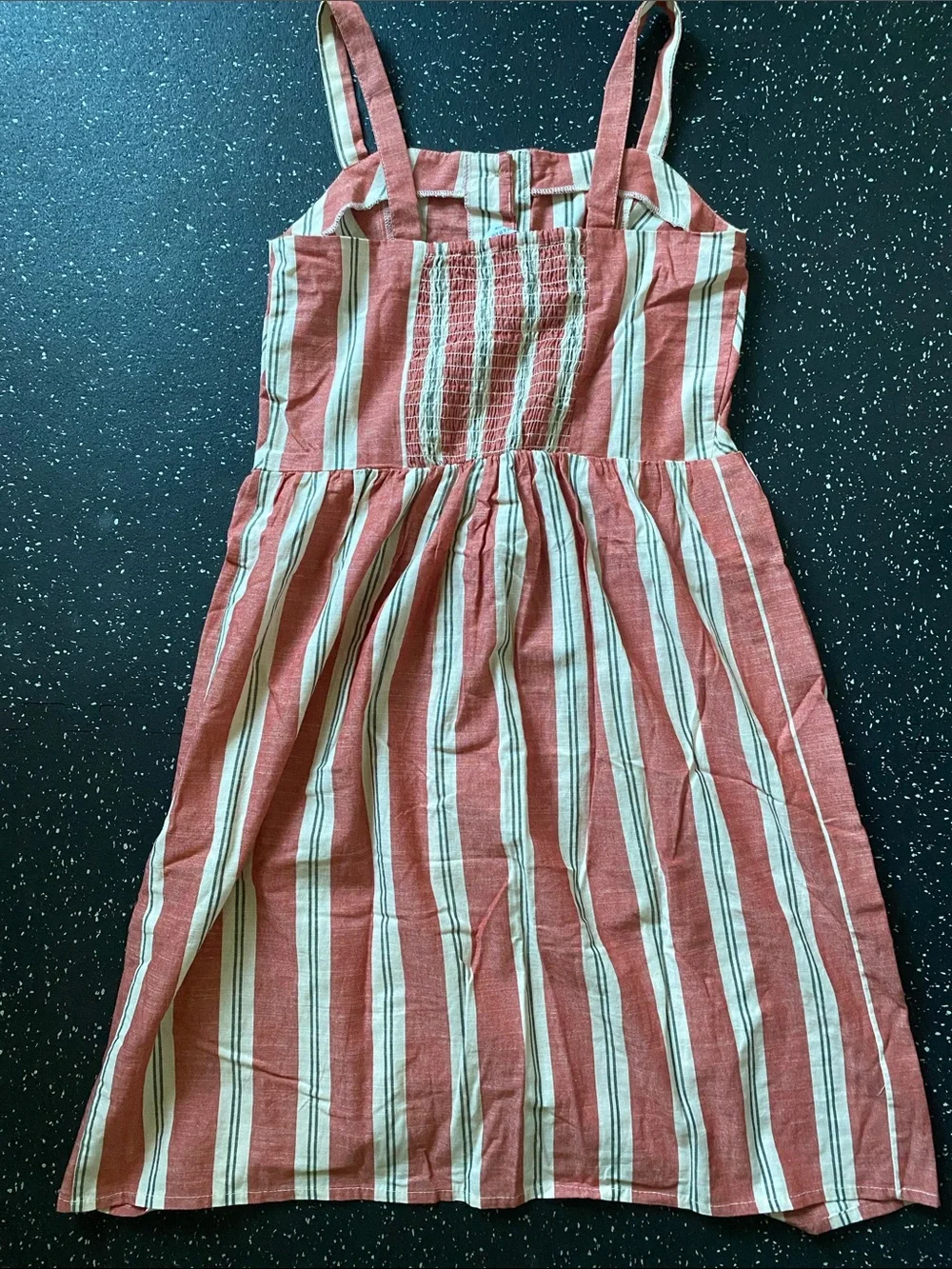 Primark Rust and White Striped Button-Front Sundress